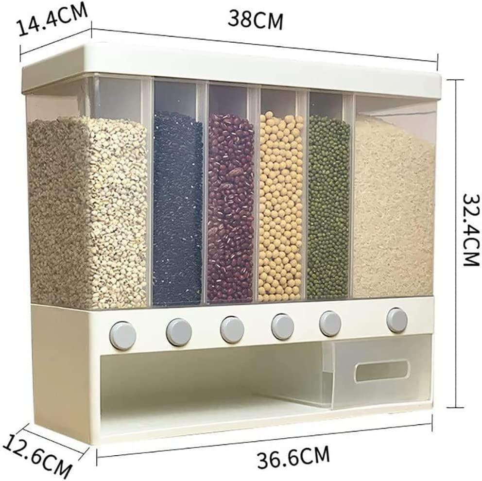 SmartGrain Adjustable Wall Storage | 6-Grid Dry Goods Organizer