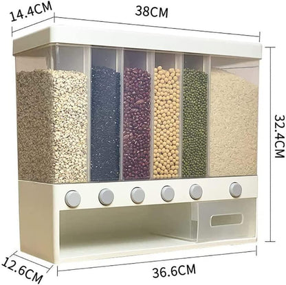 SmartGrain Adjustable Wall Storage | 6-Grid Dry Goods Organizer