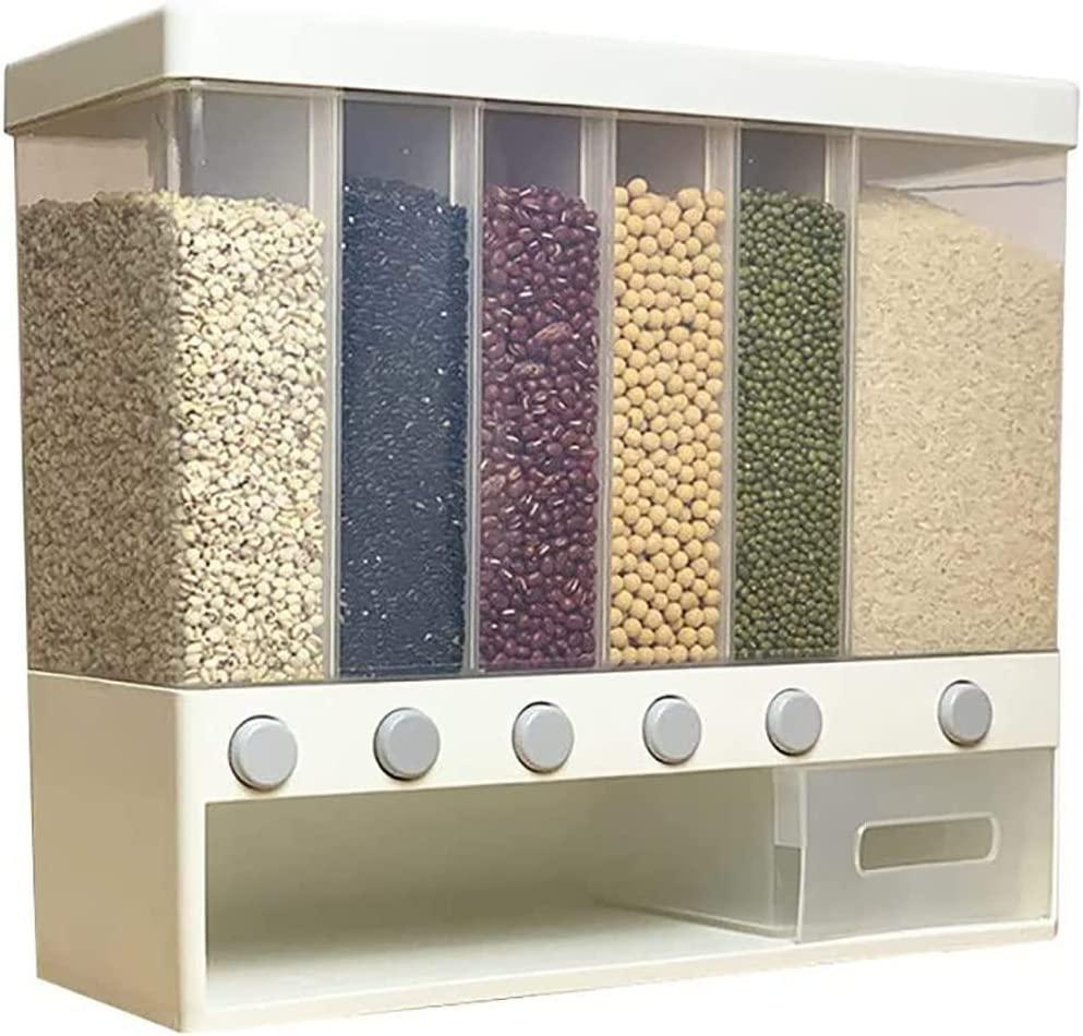 SmartGrain Adjustable Wall Storage | 6-Grid Dry Goods Organizer