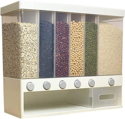 SmartGrain Adjustable Wall Storage | 6-Grid Dry Goods Organizer