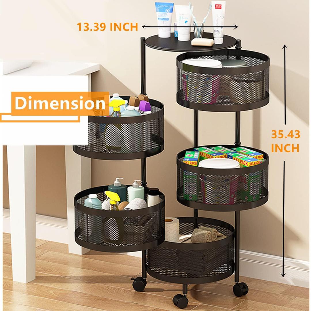 KitchenMax 4-Tier Round Organizer Rack 🍽️✨