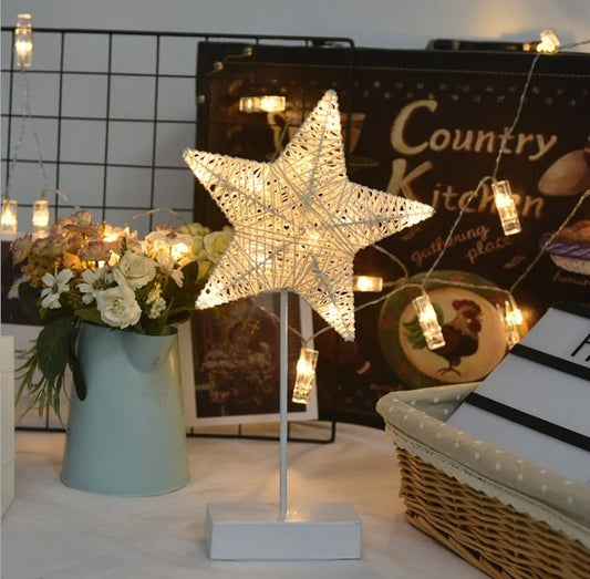 LED Lights Flashing Lights Lights Stars Romantic Room Layout Decoration Love Stars Lamp Table Lamp Rattan Lamp Ball