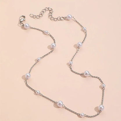 Vintage Pearl Clavicle Chain Female Simple