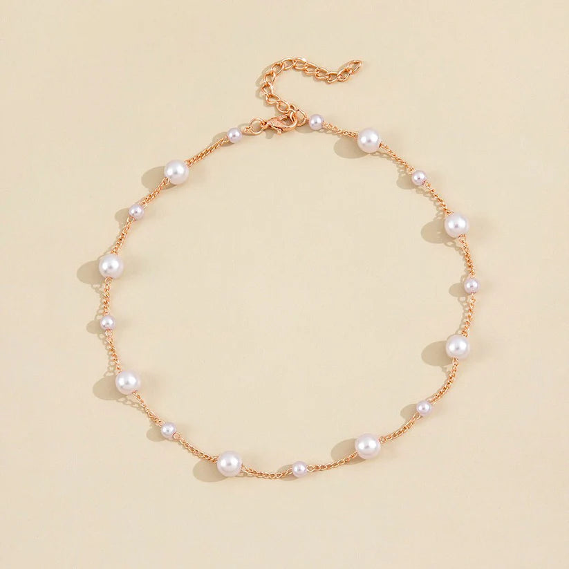 Vintage Pearl Clavicle Chain Female Simple